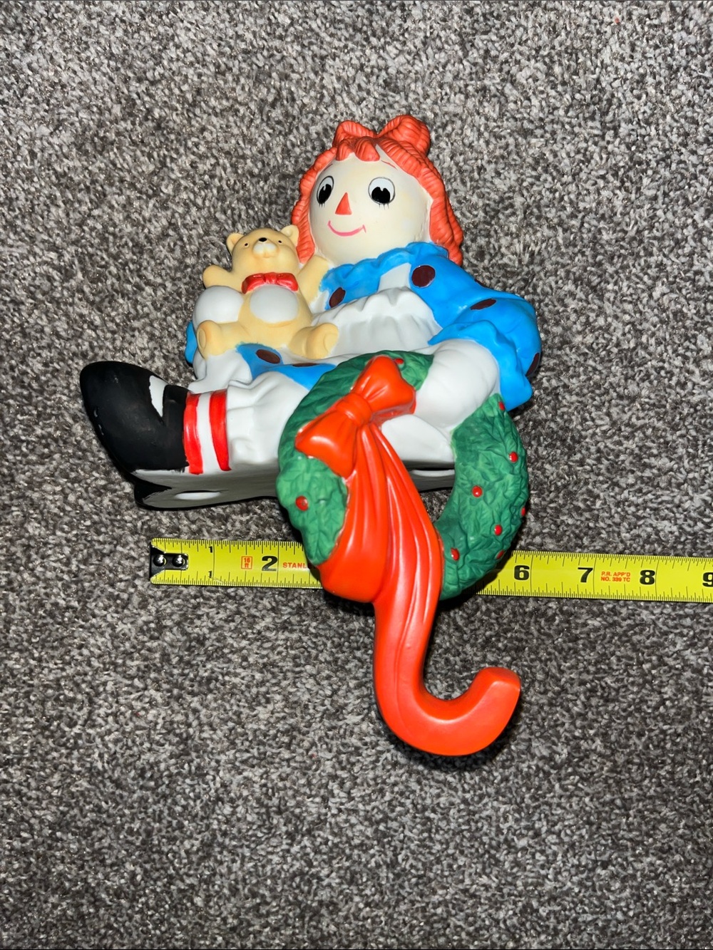 Vintage Flambro 4567 4568 Raggedy Ann Andy Christmas Stocking Mantle Figurines - Picture 14 of 15